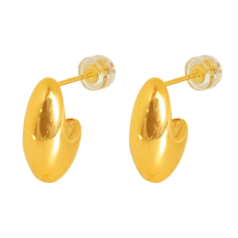 1 Pair Simple Style Irregular Plating Titanium Steel 18K Gold Plated Ear Studs