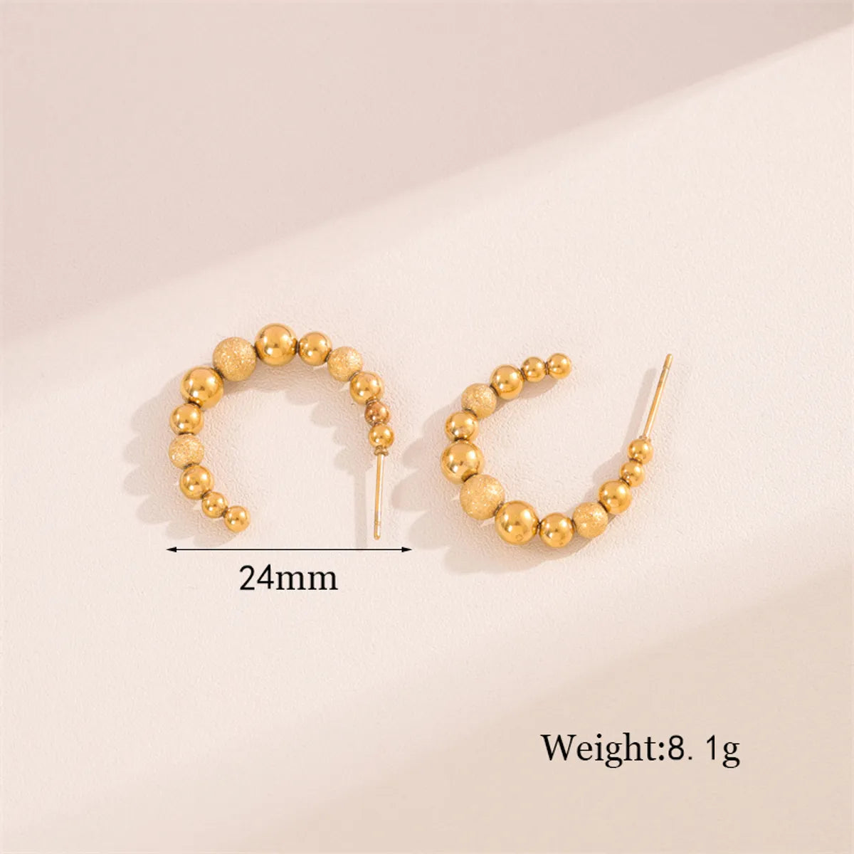 1 Pair Simple Style Irregular Round Plating Stainless Steel 18k Gold Plated Ear Studs