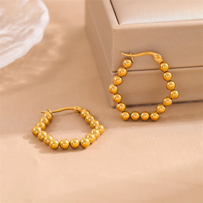 1 Pair Simple Style Irregular Round Plating Stainless Steel 18k Gold Plated Earrings