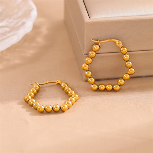 1 Pair Simple Style Irregular Round Plating Stainless Steel 18k Gold Plated Earrings