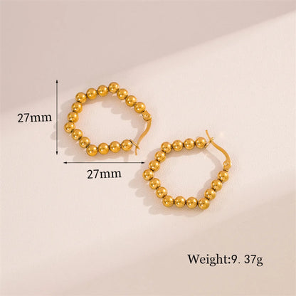 1 Pair Simple Style Irregular Round Plating Stainless Steel 18k Gold Plated Earrings