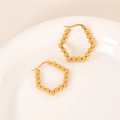 1 Pair Simple Style Irregular Round Plating Stainless Steel 18k Gold Plated Earrings