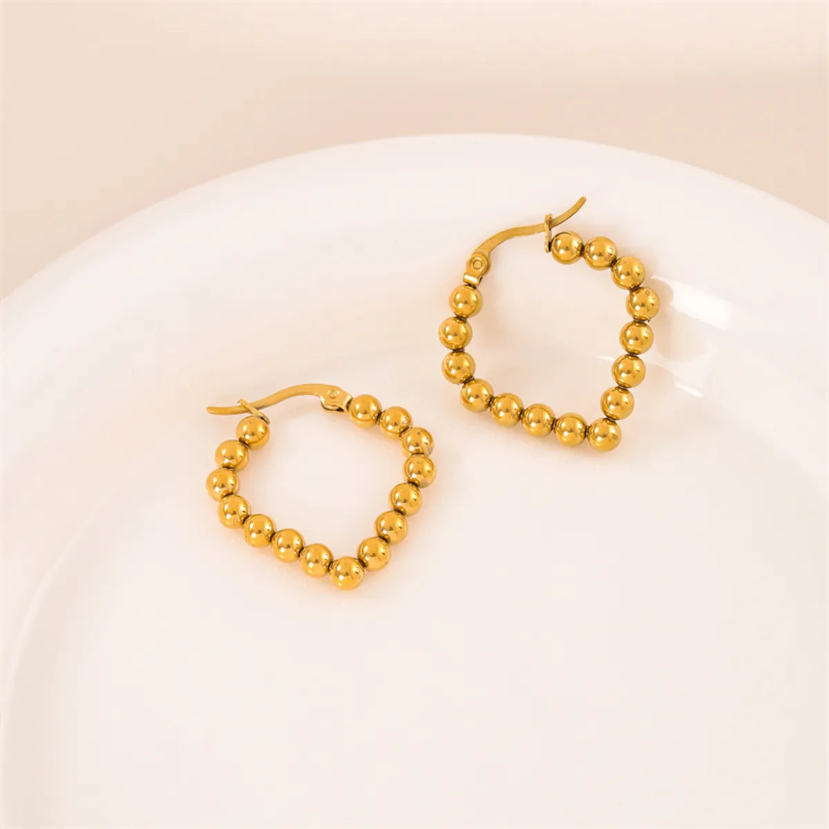 1 Pair Simple Style Irregular Round Plating Stainless Steel 18k Gold Plated Earrings