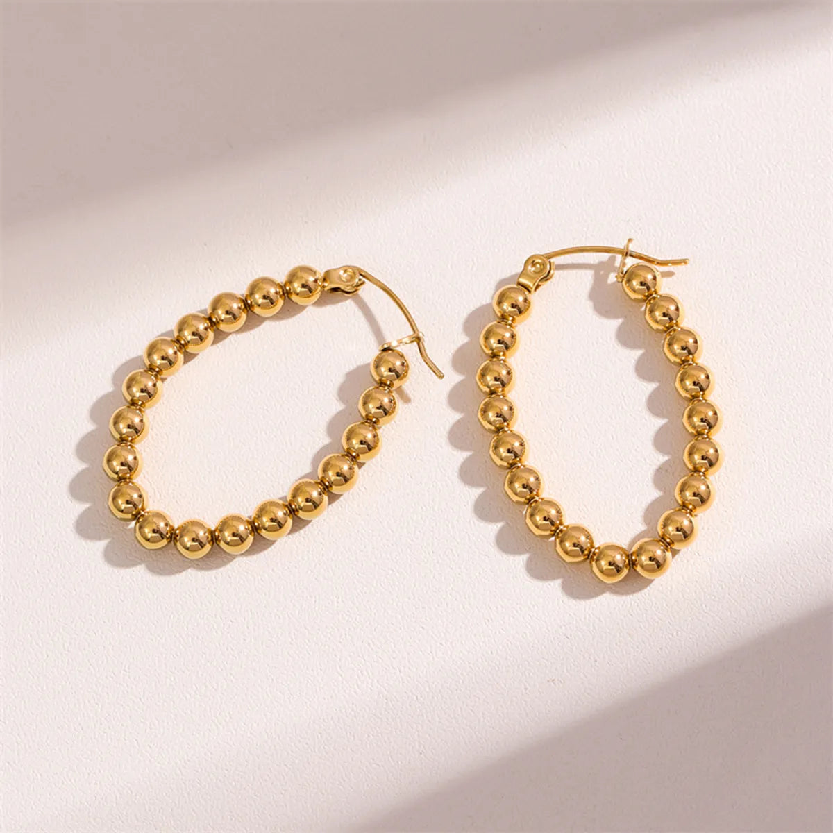 1 Pair Simple Style Irregular Round Plating Stainless Steel 18k Gold Plated Earrings