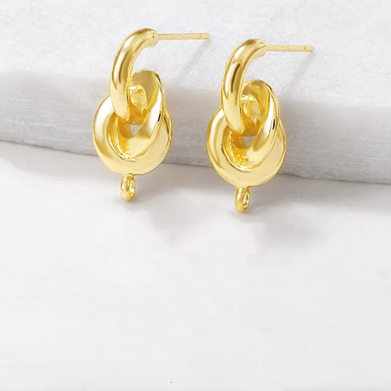 1 Pair Copper Knot Earrings Accessories Simple Style