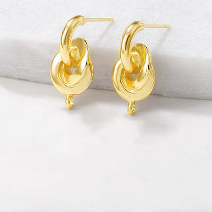 1 Pair Copper Knot Earrings Accessories Simple Style