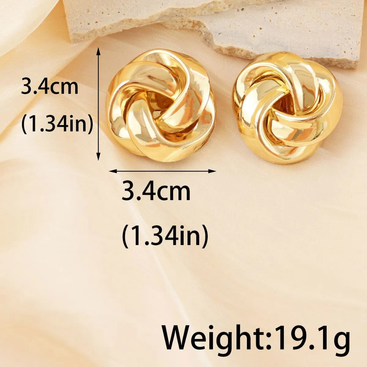 1 Pair Simple Style Knot Plating Metal Ear Studs