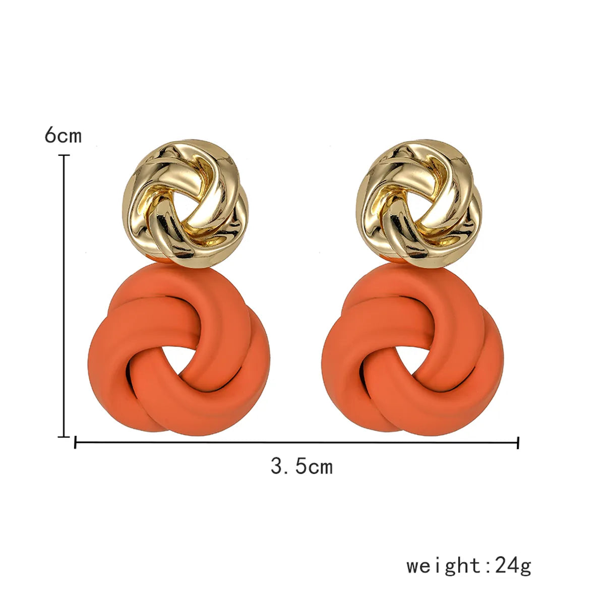 1 Pair Simple Style Knot Stoving Varnish Plating Metal 14K Gold Plated Drop Earrings