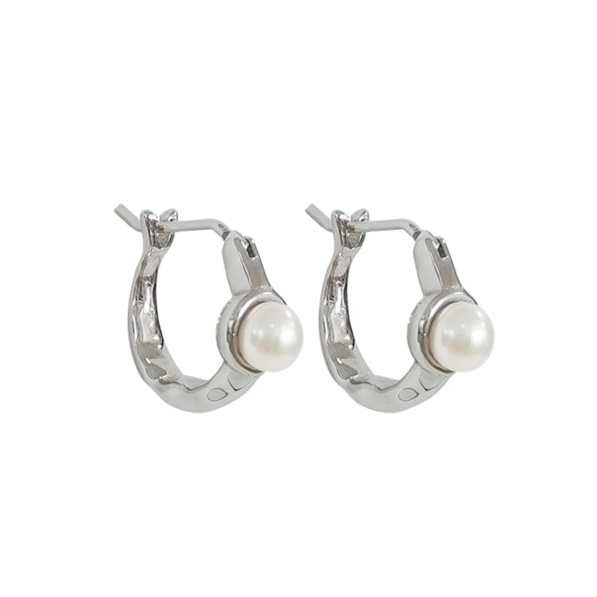 1 Pair Simple Style Korean Style Circle Inlay Alloy Pearl Earrings