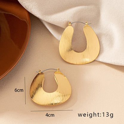 1 Pair Simple Style Korean Style Geometric Plating Alloy Hoop Earrings