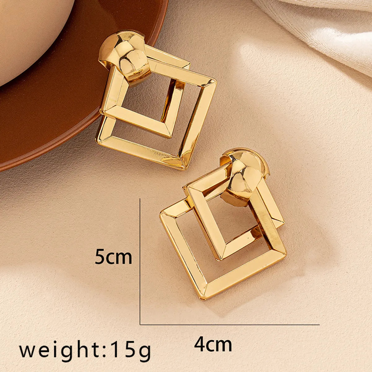 1 Pair Simple Style Korean Style Quadrilateral Plating Alloy Drop Earrings