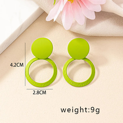 1 Pair Simple Style Korean Style Round Stoving Varnish Iron Drop Earrings