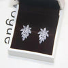 1 Pair Simple Style Leaf Copper Inlay Zircon Ear Studs