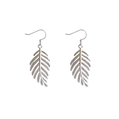 1 Pair Simple Style Leaf Copper Patchwork Drop Earrings