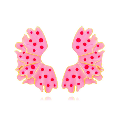 1 Pair Simple Style Leaf Enamel Zinc Alloy Ear Studs