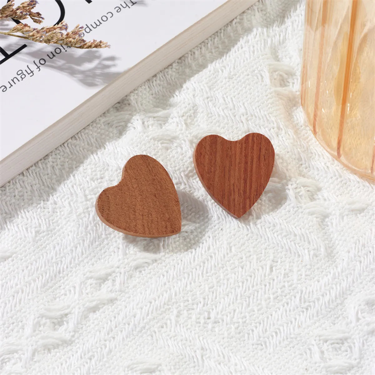 1 Pair Simple Style Leaf Patchwork Wood Drop Earrings