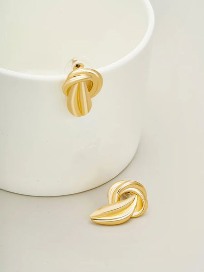 1 Pair Simple Style Leaf Plating Alloy 14k Gold Plated Ear Studs