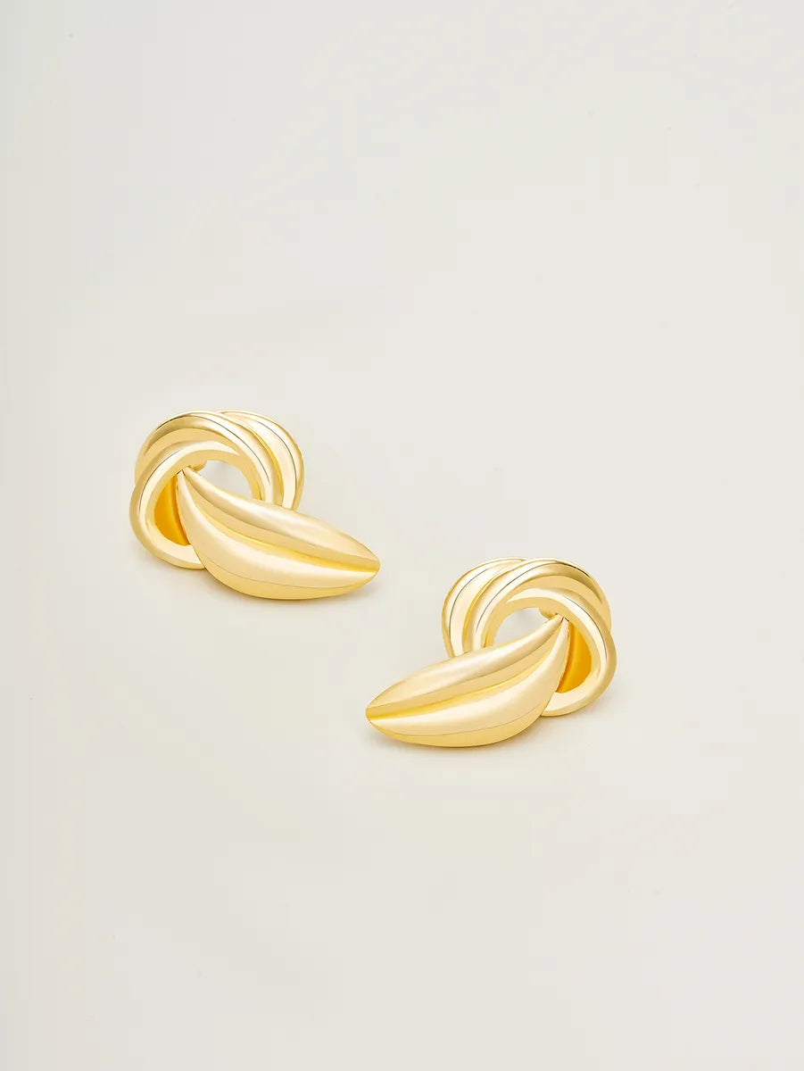 1 Pair Simple Style Leaf Plating Alloy 14k Gold Plated Ear Studs