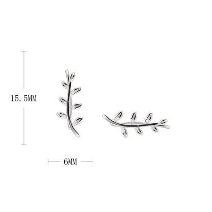 1 Pair Simple Style Leaf Sterling Silver Plating White Gold Plated Gold Plated Ear Clips