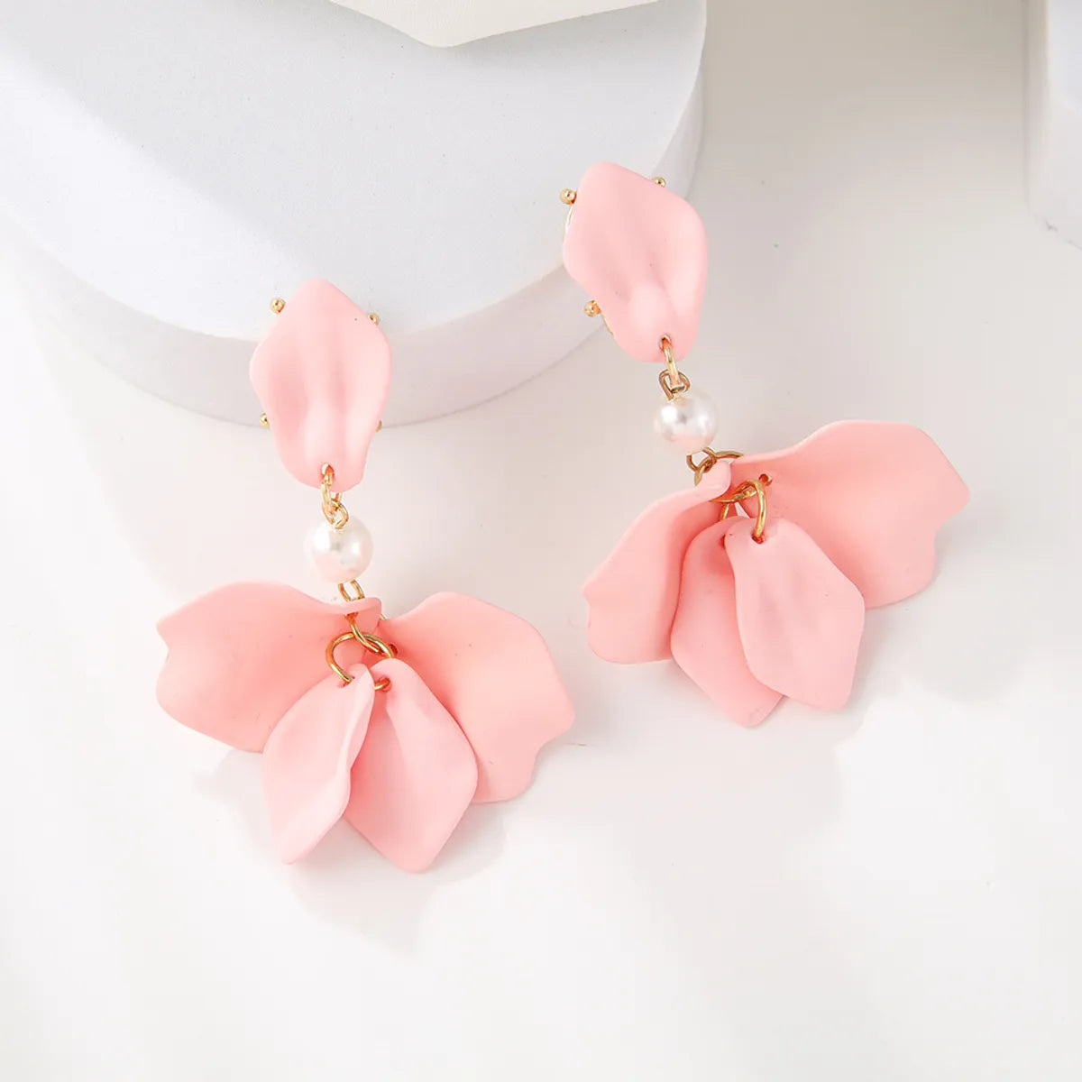 1 Pair Simple Style Leaf Stoving Varnish Arylic Drop Earrings