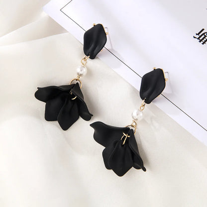 1 Pair Simple Style Leaf Stoving Varnish Arylic Drop Earrings