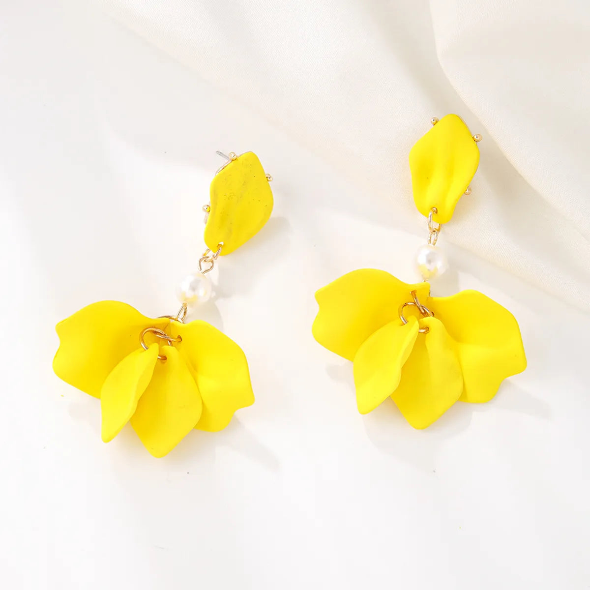 1 Pair Simple Style Leaf Stoving Varnish Arylic Drop Earrings