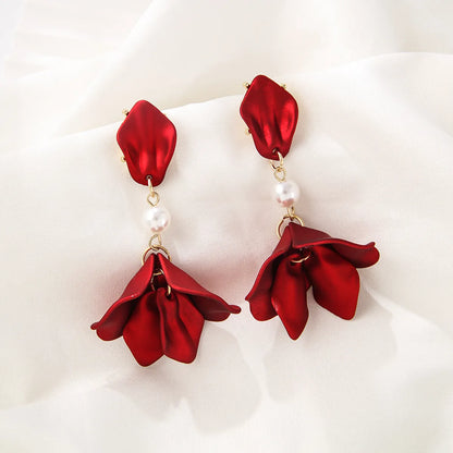 1 Pair Simple Style Leaf Stoving Varnish Arylic Drop Earrings