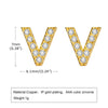 1 Pair Simple Style Letter Inlay Copper Zircon Ear Studs