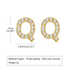 1 Pair Simple Style Letter Inlay Copper Zircon Ear Studs