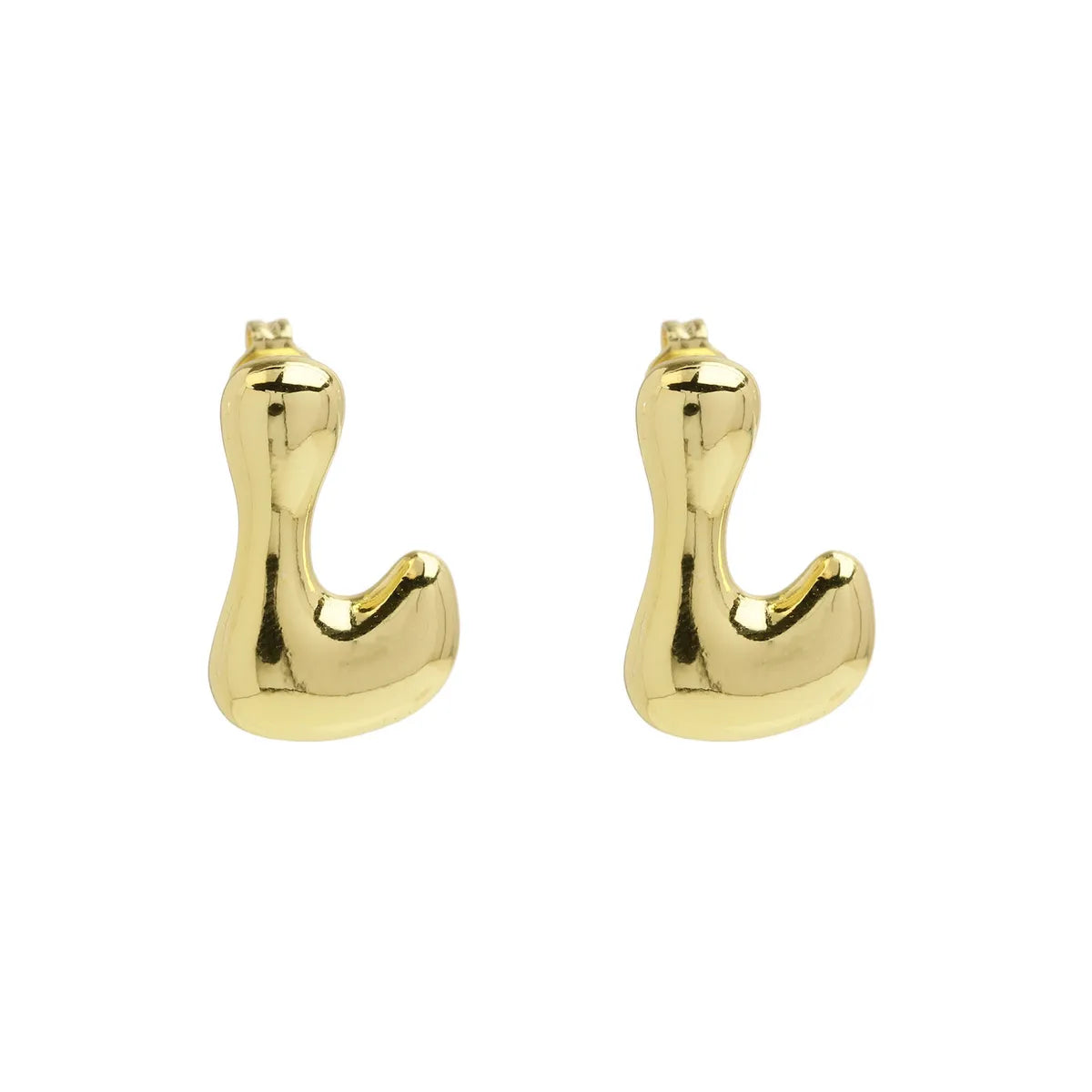 1 Pair Simple Style Letter Plating Copper 18K Gold Plated Ear Studs