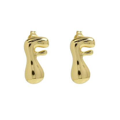 1 Pair Simple Style Letter Plating Copper 18K Gold Plated Ear Studs