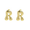 1 Pair Simple Style Letter Plating Copper 18K Gold Plated Ear Studs