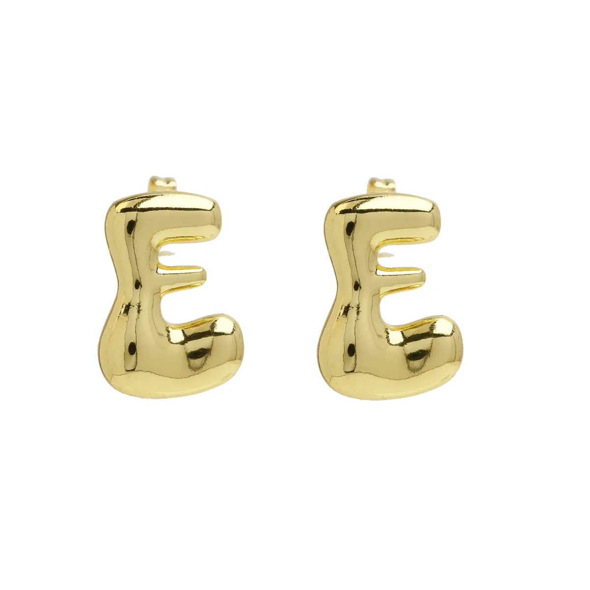 1 Pair Simple Style Letter Plating Copper 18K Gold Plated Ear Studs