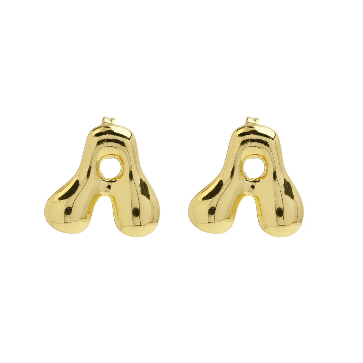 1 Pair Simple Style Letter Plating Copper 18K Gold Plated Ear Studs