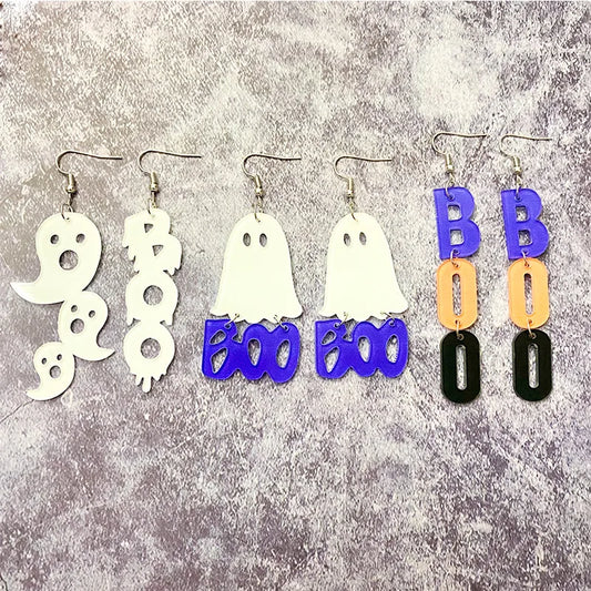 1 Pair Simple Style Letter Printing Arylic Drop Earrings