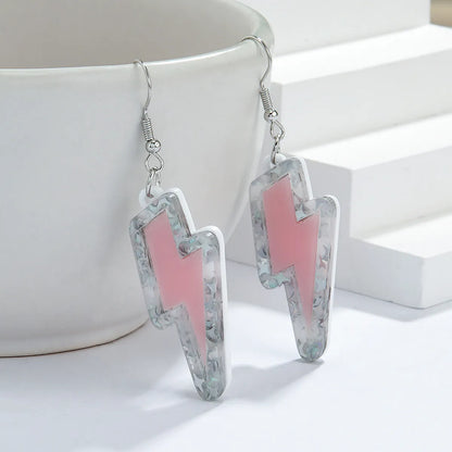 1 Pair Simple Style Lightning Arylic Drop Earrings