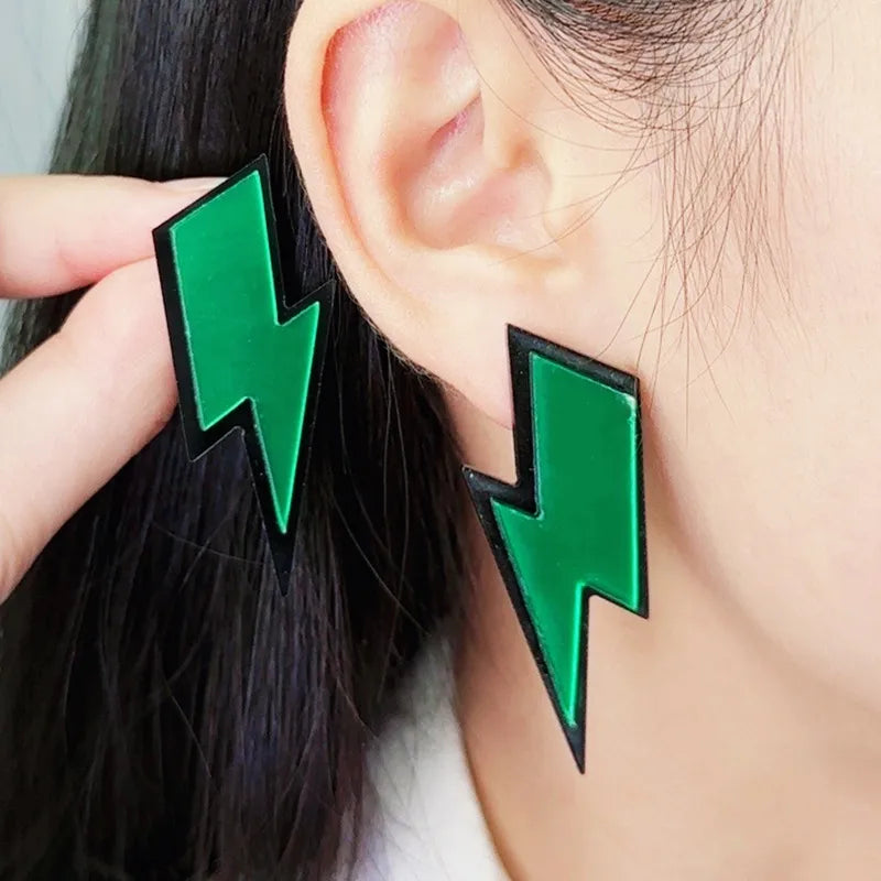 1 Pair Simple Style Lightning Arylic Ear Studs