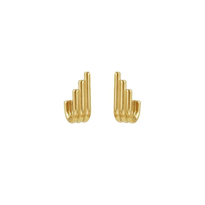 1 Pair Simple Style Lines Plating Stainless Steel 18k Gold Plated Ear Studs