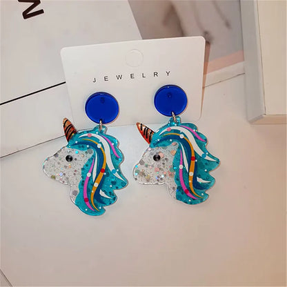 1 Pair Simple Style Mermaid Arylic Patchwork Women'S Ear Studs