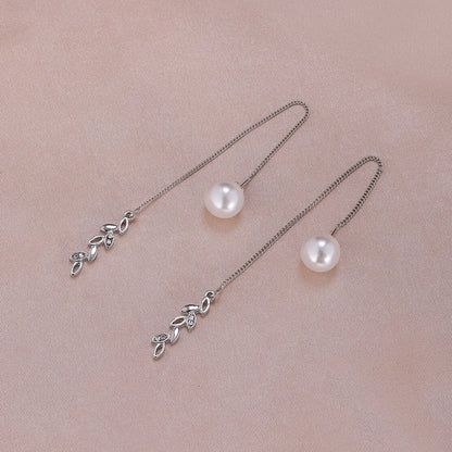 1 Pair Simple Style Moon Alloy Plating Inlay Artificial Pearls Rhinestones Women'S Drop Earrings