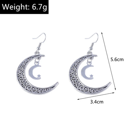 1 Pair Simple Style Moon Alloy Women's Drop Earrings