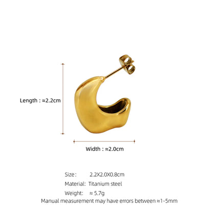 1 Pair Simple Style Moon Plating Stainless Steel 18k Gold Plated Ear Studs