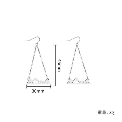 1 Pair Simple Style Mountain Plating Stainless Steel Drop Earrings