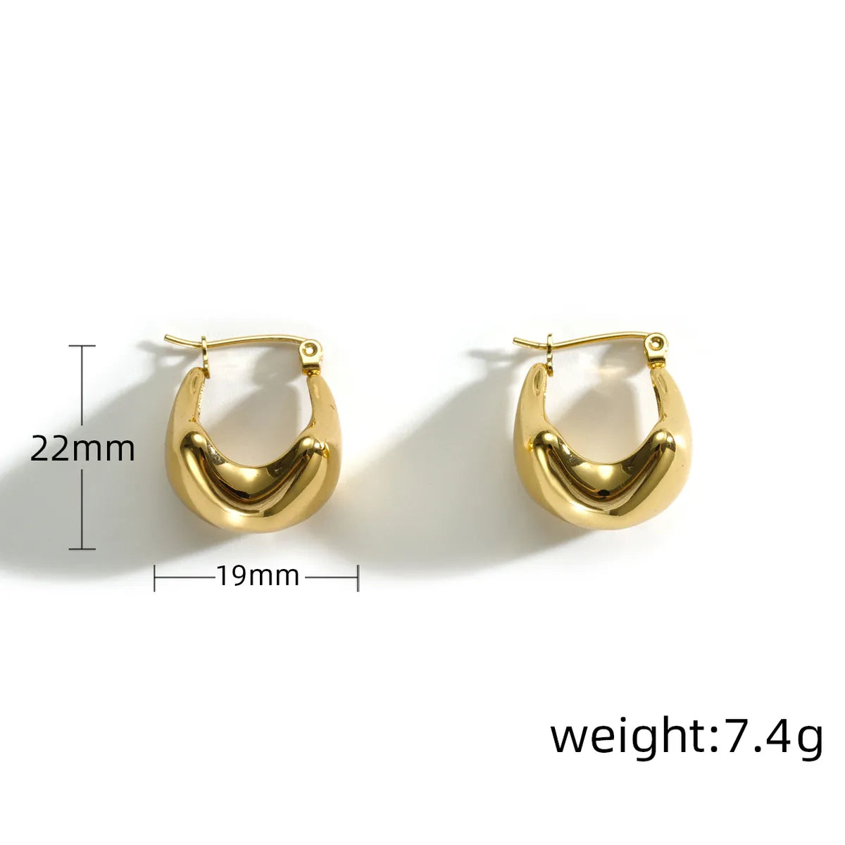 1 Pair Simple Style Oval Hollow Out 304 Stainless Steel 18K Gold Plated Earrings