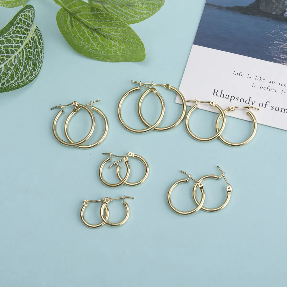 1 Pair Simple Style Oval Plating Alloy Earrings