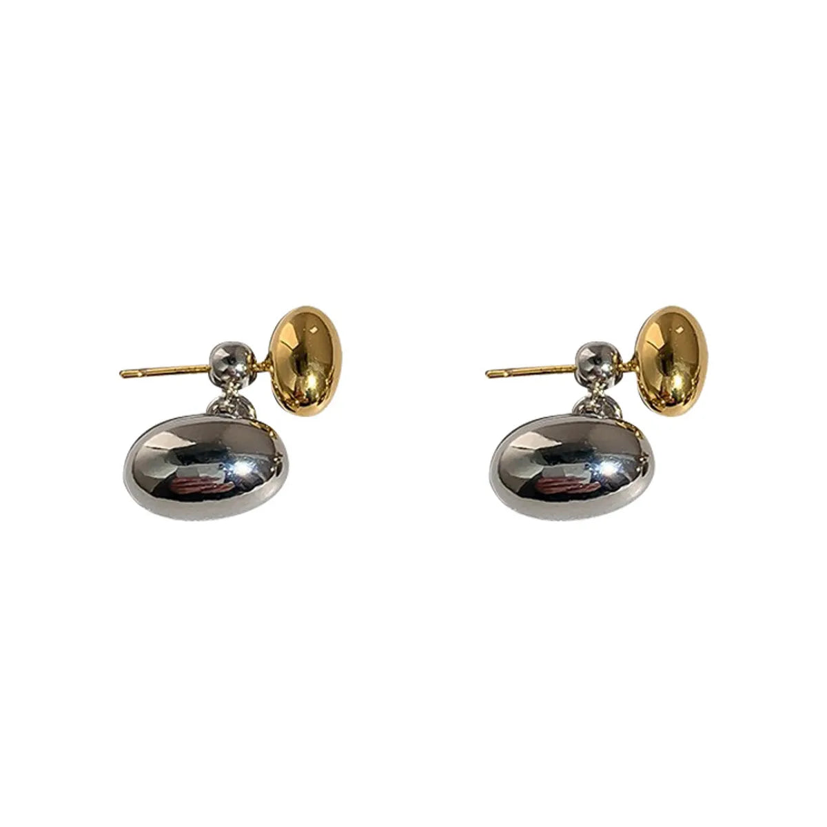 1 Pair Simple Style Oval Plating Brass 18k Gold Plated Ear Studs