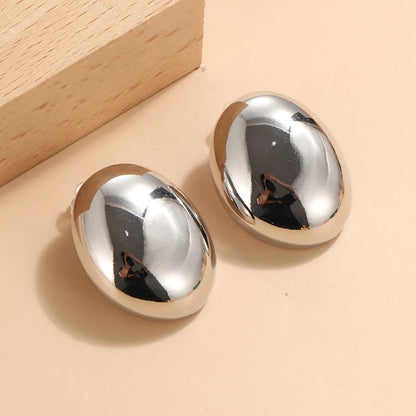 1 Pair Simple Style Oval Plating Copper Ear Studs