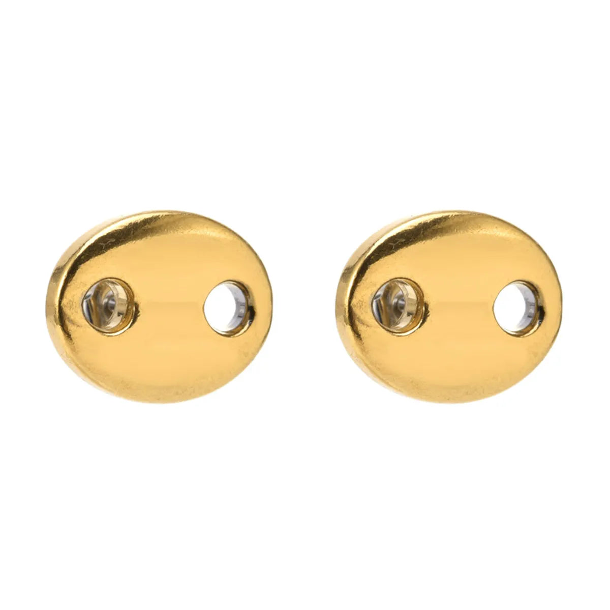 1 Pair Simple Style Oval Plating Stainless Steel Ear Studs