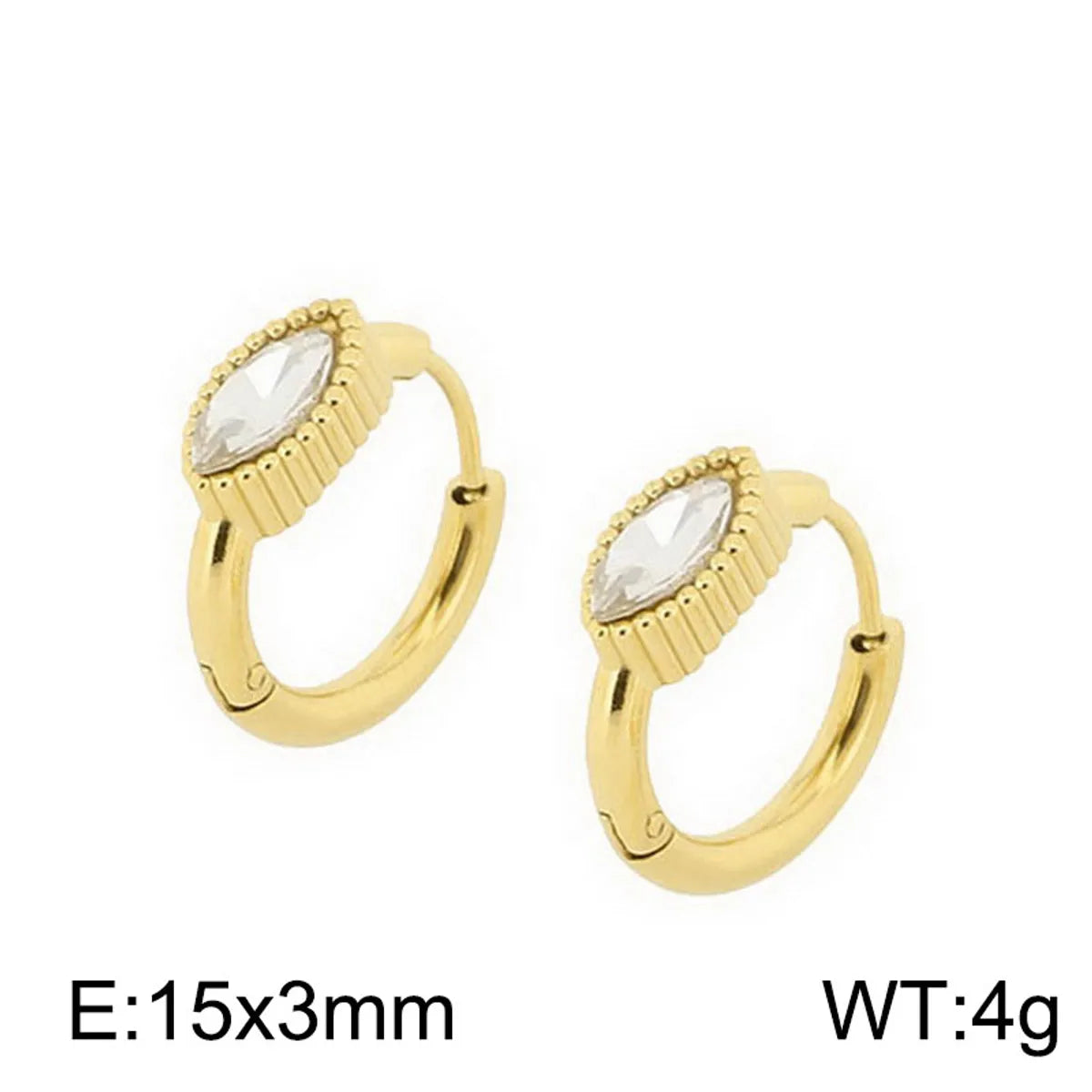 1 Pair Simple Style Oval Plating Titanium Steel Hoop Earrings