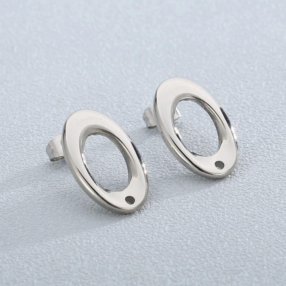 1 Pair Simple Style Oval Stainless Steel Ear Studs